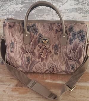 Diane Von Furstenberg DVF Vintage Tapestry Floral Travel Weekender Bag Duffle